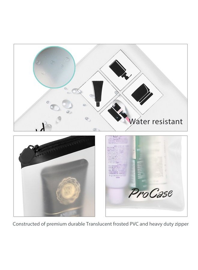 Procase TSA Approved Fly Travel Toiletry Bag Makeup Pouch, Durable Quart-Size Carry-On Clear Small Handy Bag with Zipper for Liquids Bottles Tubes Cosmetics Container (2-Pack) - Image 3